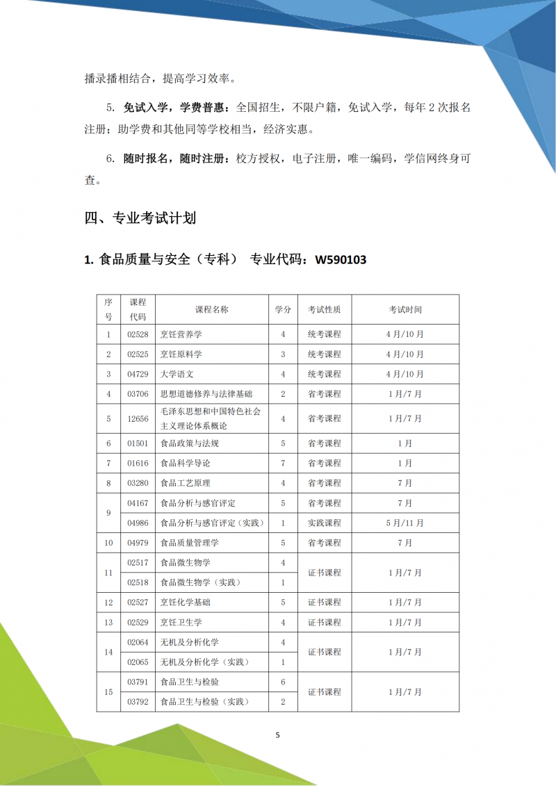 高等教育自学考试1+X食品合规管理证书项目说明书3.21_05